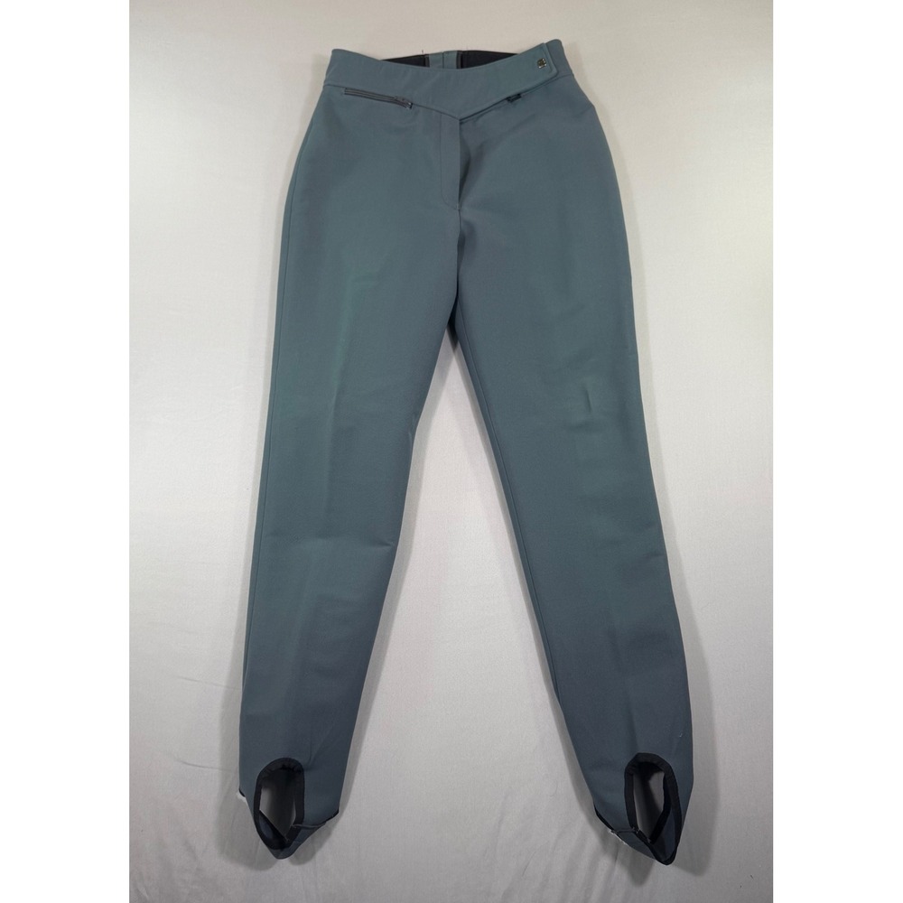 Obermeyer Ski Stirrup Pants Womens 10L Blue Gray Wool Blend Vintage Retro Apres